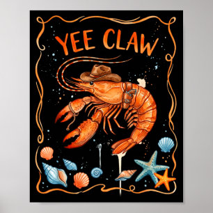 Poster Lagosta cowboy fashionado garra yee engraçado lago