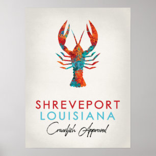 Poster Lagostins de Shreveport Louisiana brilhantes
