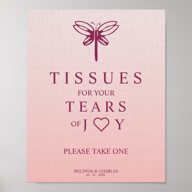 Poster Lágrimas de alegria pelo casamento com Burgundy Dr (Frente)