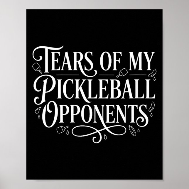Poster Lágrimas engraçadas de jogadora de pickle ball fem (Frente)