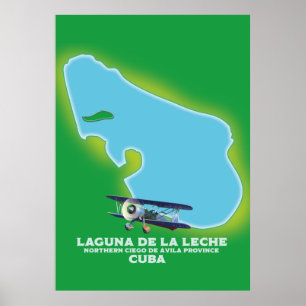 Poster Laguna de la Leche Cuba lake map
