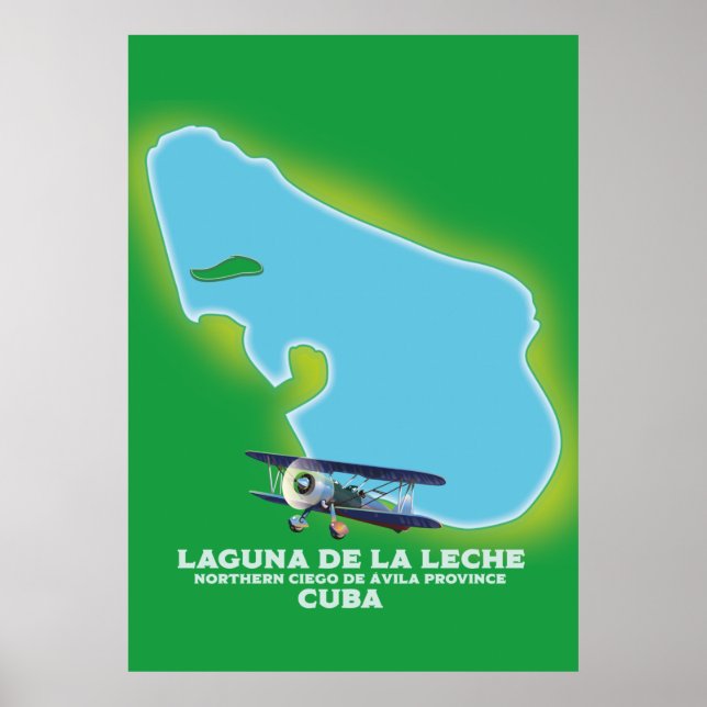 Poster Laguna de la Leche Cuba lake map (Frente)