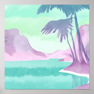 Poster Laguna escondida pastel