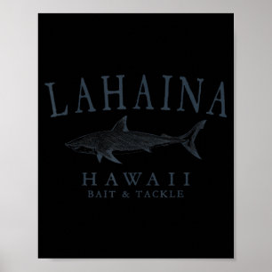 Poster Lahaina havaí tubarão vintage arte de ardósia de p