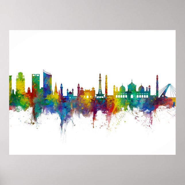 Poster Lahore Pakistan Skyline (Frente)