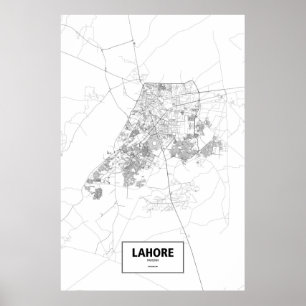 Poster Lahore, Paquistão (preto no branco)