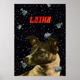 Poster Laika - Onda soviética, Arte espacial Gagarin