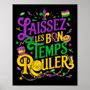 Poster Laissez Les Bon Temps Rouler Mardi Gras Miçanga Fl