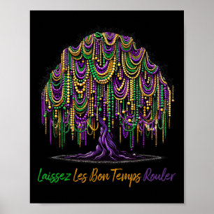 Poster Laissez Les Bon Temps Rouler Mardi Gras Tree Miçan