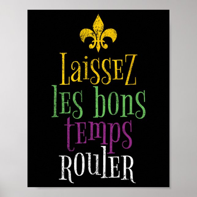 Poster Laissez Les Bons Temps Rouler Mardi Gras Funny (Frente)