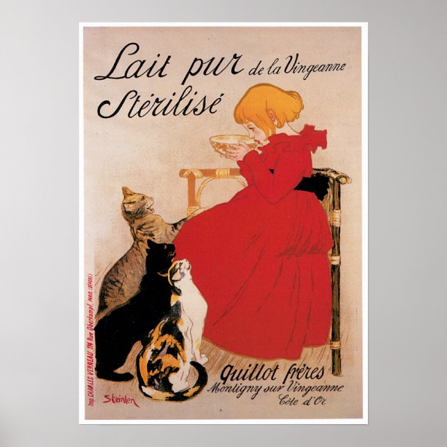 Poster Lait Pur De La Uingeanne Vintage Beber Arte (Frente)