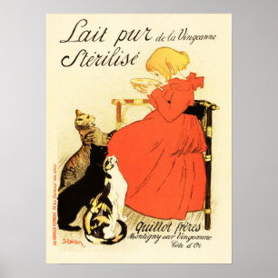 Poster LAIT PUR ESTERILIZA Leite Fresco E Vintage Francê