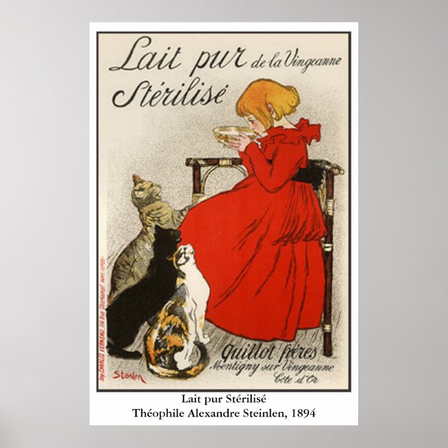 Pôster Lait pur Stérilisé, de Steinlen (Frente)