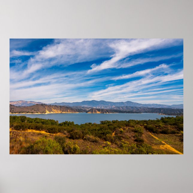 Poster Lake Cachuma Panorama Santa Ynez Mountain Photo (Frente)