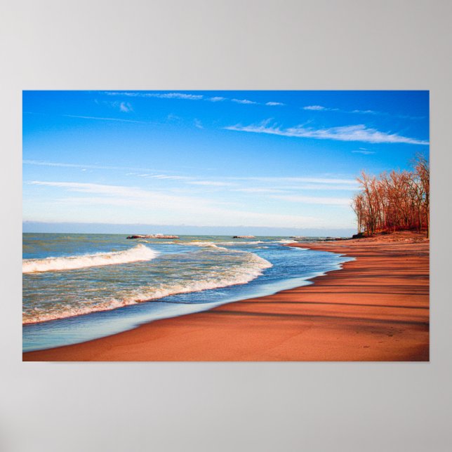 Poster Lake Erie Beach – Tranquil Shoreline Photography (Frente)