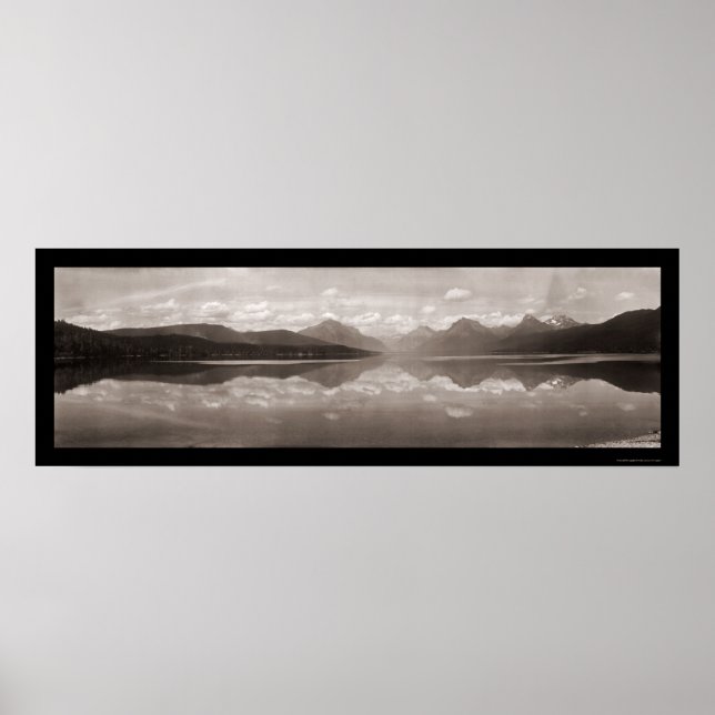 Pôster Lake McDonald Glacier Foto 1915 (Frente)