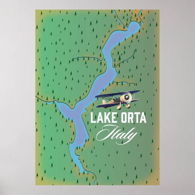 Poster Lake Orta Italy lake map (Frente)