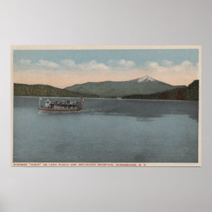 Pôster Lake Placid, NY - View of Steamer Doris