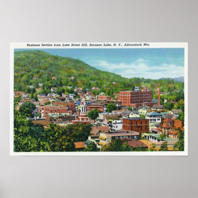 Poster Lake Street Hill View of Business Section (Frente)
