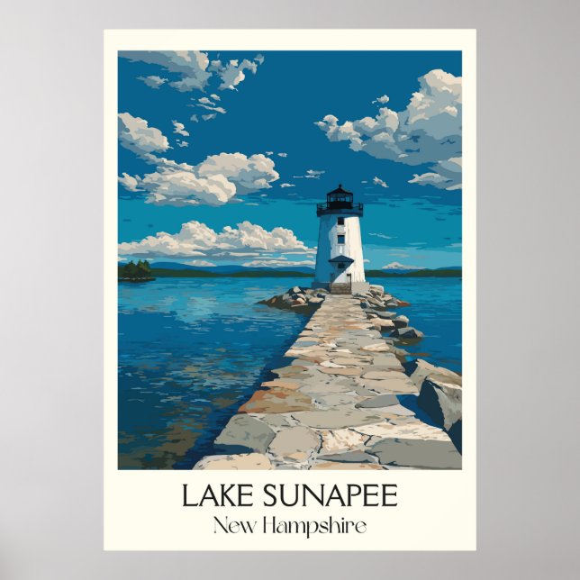 Poster Lake Sunapee New Hampshire Lighthouse (Frente)