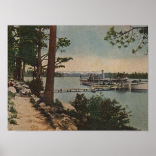 Poster Lake Tahoe, CA - opinião esmeralda da baía com