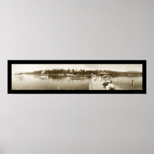 Poster Lake Tahoe, foto 1906 do cais de CA
