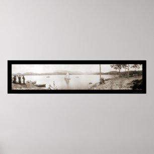 Pôster Lake Toxaway NC Boats Foto 1911