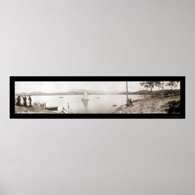 Pôster Lake Toxaway NC Boats Foto 1911 (Frente)