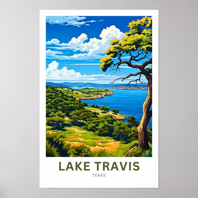 Poster Lake Travis Texas Travel Print (Frente)
