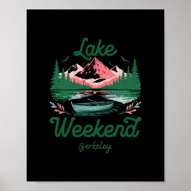 Poster Lake Weekend Vacation Trip Berkeley California  (Frente)