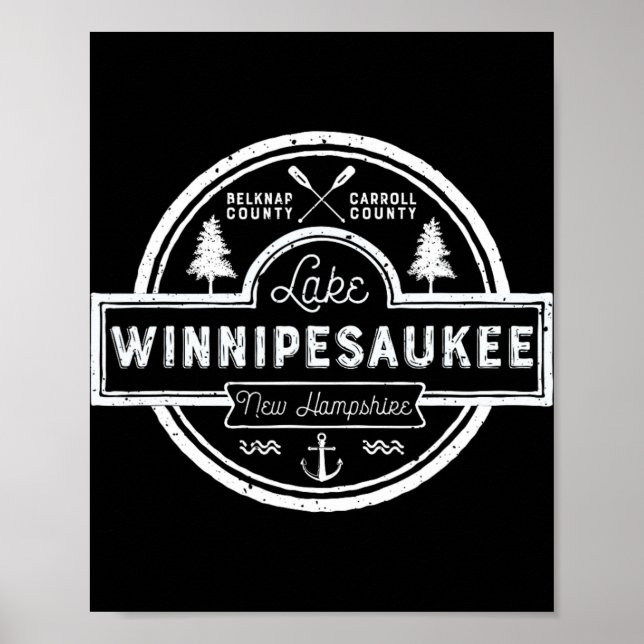 Poster Lake Winnipesaukee New Hampshire Men Women Camng  (Frente)