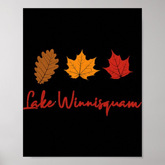 Poster Lake Winnisquam Fall Foliage Autumn Leaf Ing Oak M (Frente)