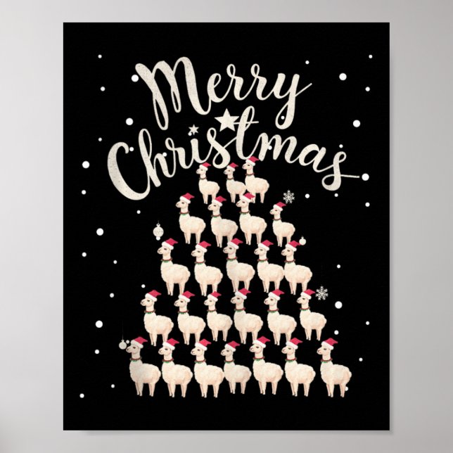 Poster Lama Xmas Tree Lhamas Tanque de Natal Topo1 (Frente)