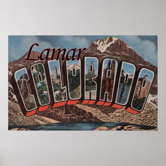 Poster Lamar, ColoradoLarge - Letra ScenesLamar, CO (Frente)