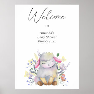 Poster Lamb - chá de fraldas de boas-vindas