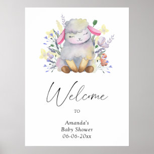 Poster Lamb - chá de fraldas de boas-vindas