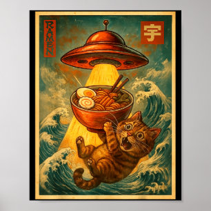 Poster Lamen de gato OVNI engraçado homens mulheres adole