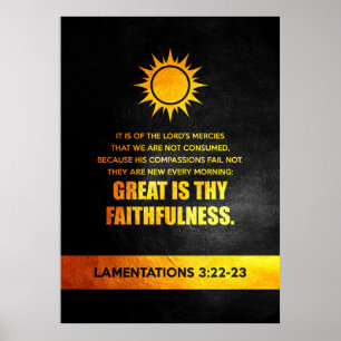 Poster Lamentações 3:22-23 Verso da Bíblia
