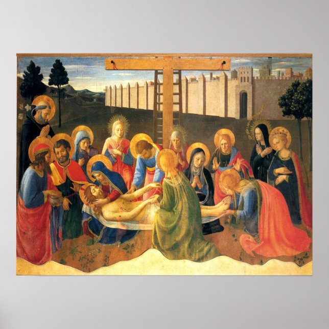 Poster Lamentações sobre o Cristo Fra Angelico Renaissanc (Frente)