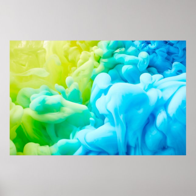 Poster Lâmina de tinta no fundo da água abstrato,fundo,dr (Frente)