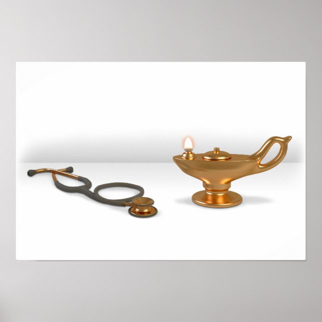 Pôster Lâmpada De Enfermagem E Estetoscópio (Frente)