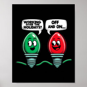Poster Lâmpada de piada de luzes de Natal engraçadas func