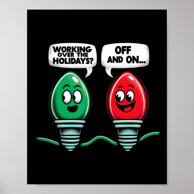 Poster Lâmpada de piada de luzes de Natal engraçadas func (Frente)