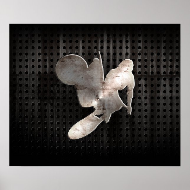 Pôster Lâmpada Motocross; Preto Legal (Frente)