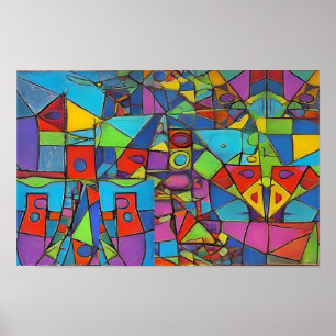 Poster Lançamento Abstrato em Atenas