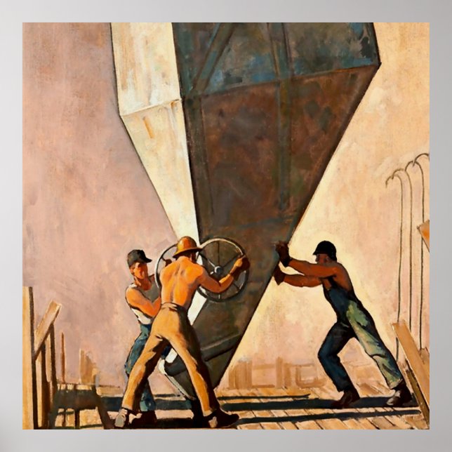 Poster “Lançamento de Cimento na Barragem de Boulder” por (Frente)