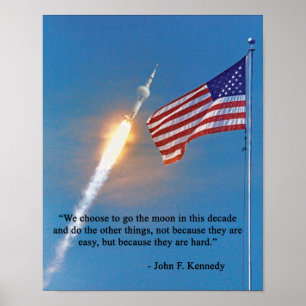 Poster Lançamento do Apollo 11 com a bandeira americana