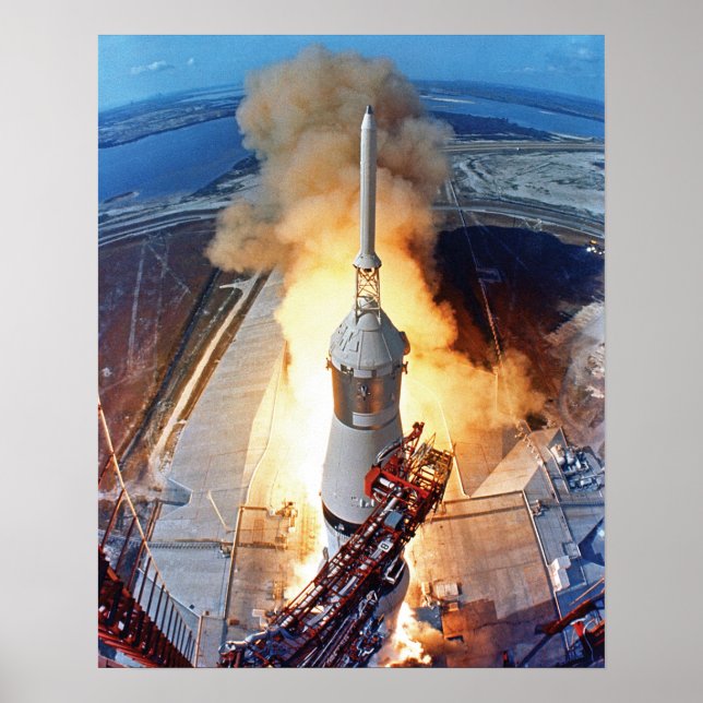 Pôster Lançamento do Foguete da NASA Apollo 11 para a Lua (Frente)