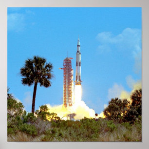 Pôster Lançamento do Foguete Saturn V da NASA Apollo 16