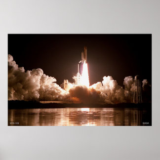 Pôster Lançamento do ônibus espacial noturno